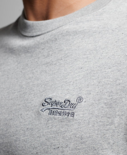 Organic Cotton Vintage Logo Embroidered T-Shirt - Stone Marl - Superdry Singapore