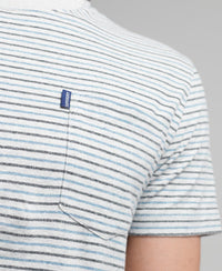 Organic Cotton Vintage Stripe T-shirt - Preppy Blue Stripe - Superdry Singapore