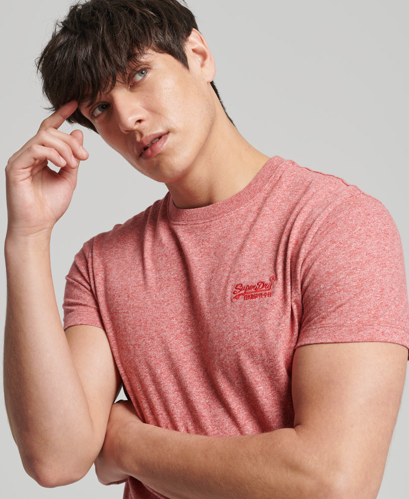 Organic Cotton Vintage Logo Embroidered T-Shirt - Red Grit - Superdry Singapore