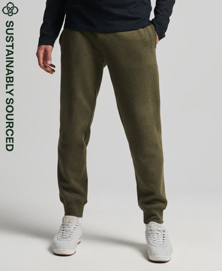 Organic Cotton Vintage Logo Embroidered Joggers - Olive Marl - Superdry Singapore