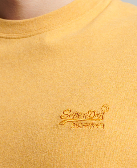 Organic Cotton Vintage Logo Embroidered T-Shirt - Yellow - Superdry Singapore