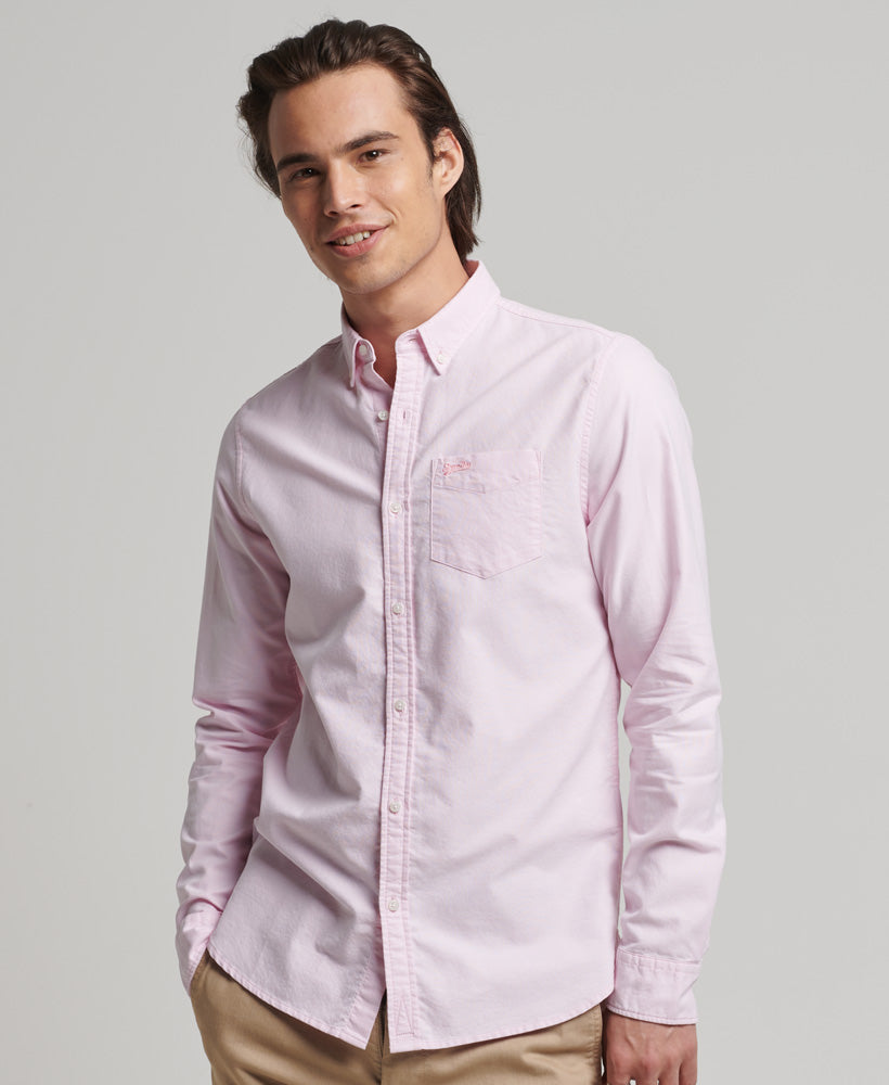 Organic Cotton Vintage Oxford Shirt - Pink - Superdry Singapore