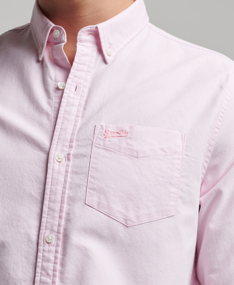 Organic Cotton Vintage Oxford Shirt - Pink - Superdry Singapore