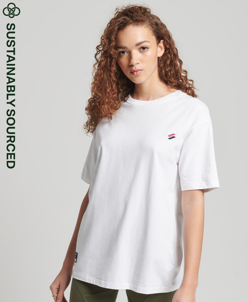 Organic Cotton Code Essential T-Shirt - White - Superdry Singapore