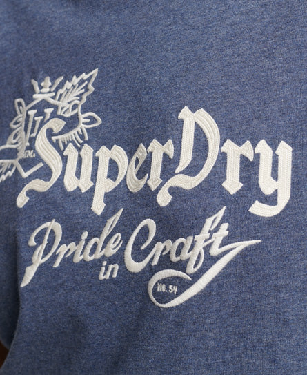 Vintage Pride In Craft Tee - Navy Marl - Superdry Singapore