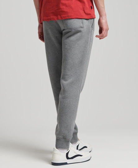 Organic Cotton Vintage Logo Embroidered Joggers - Rich Charcoal Marl - Superdry Singapore
