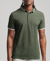Studios Tipped Pique Polo - Thyme - Superdry Singapore