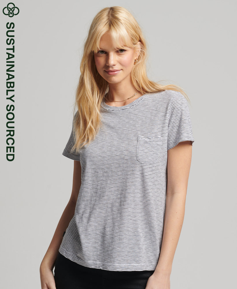 Organic Cotton Studios Pocket T-Shirt-White - Superdry Singapore