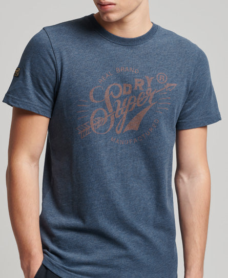 Script Style Mountain T-Shirt-Navy - Superdry Singapore