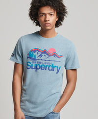 Great Outdoors Graphic T-Shirt - Desert Sky Blue Grit - Superdry Singapore