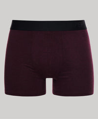 Organic Cotton Offset Boxer Double Pack - Navy/Burgundy - Superdry Singapore