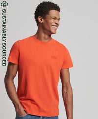 Organic Cotton Vintage Logo Embroidered T-Shirt - Orange - Superdry Singapore