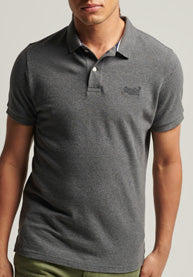 Classic Pique Polo - Rich Charcoal Marl - Superdry Singapore