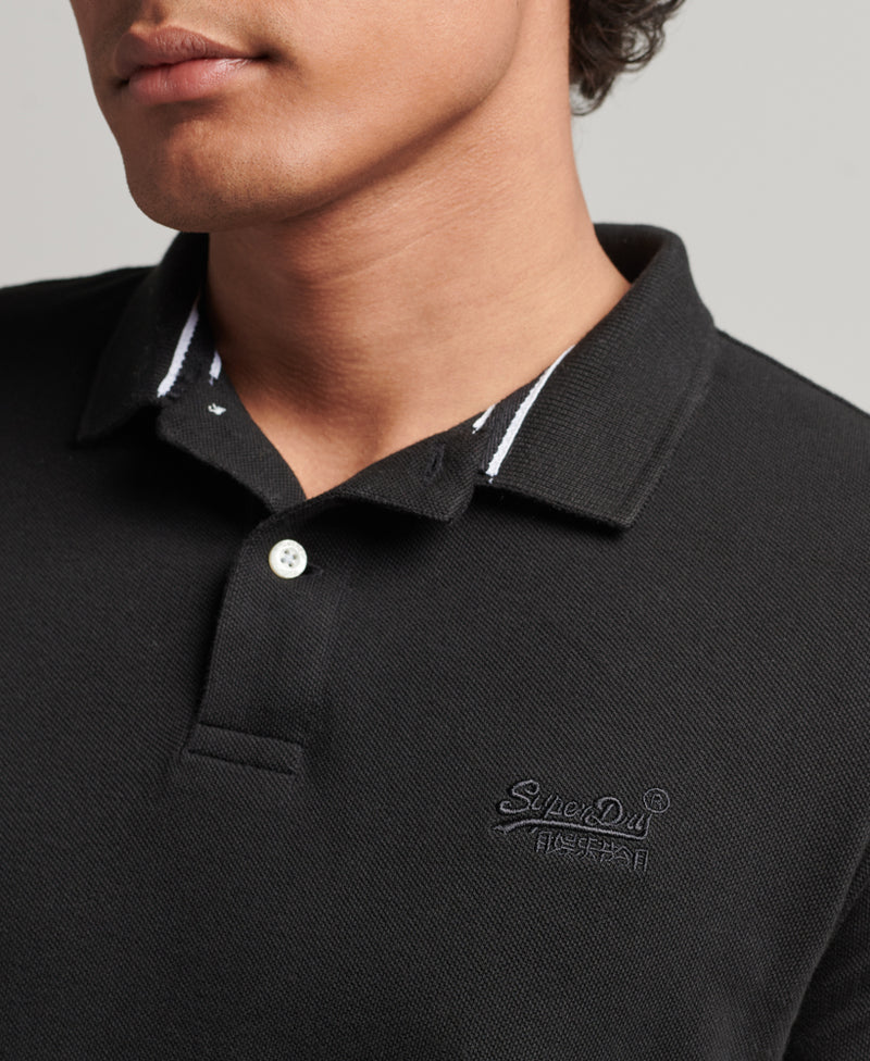 Organic Cotton Classic Pique Polo Shirt - Black - Superdry - Men Tops –  Superdry Singapore