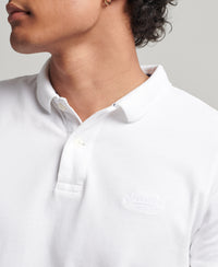 Organic Cotton Classic Pique Polo Shirt - Optic - Superdry Singapore