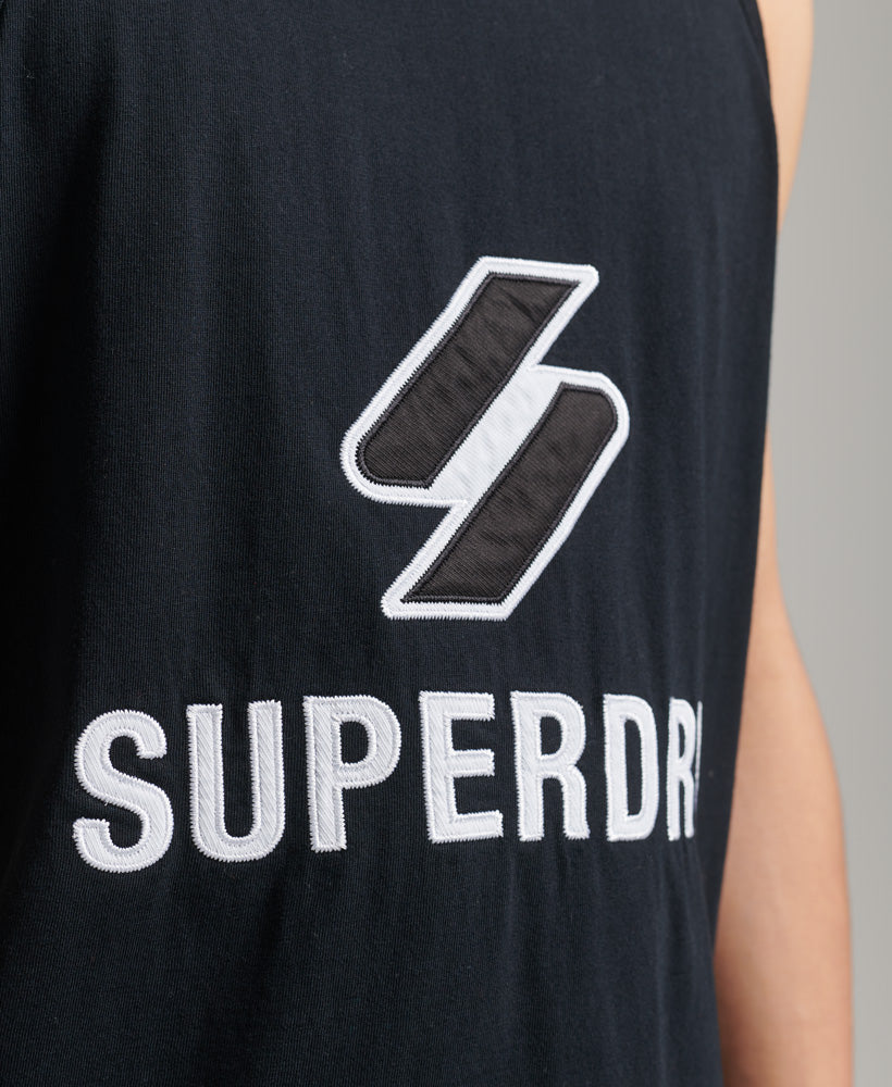 Code S Logo Stacked Applique Vest - Black - Superdry Singapore