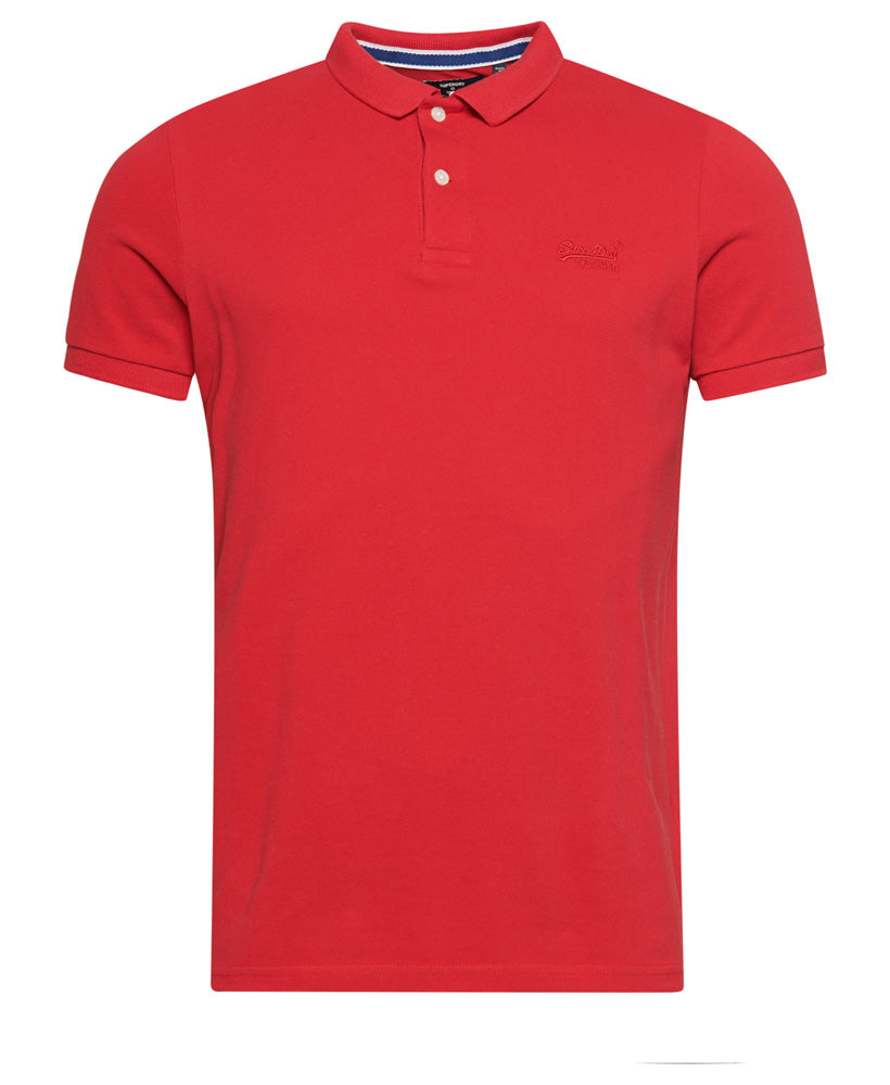 Organic Cotton Classic Pique Polo Shirt - Rouge Red - Superdry Singapore