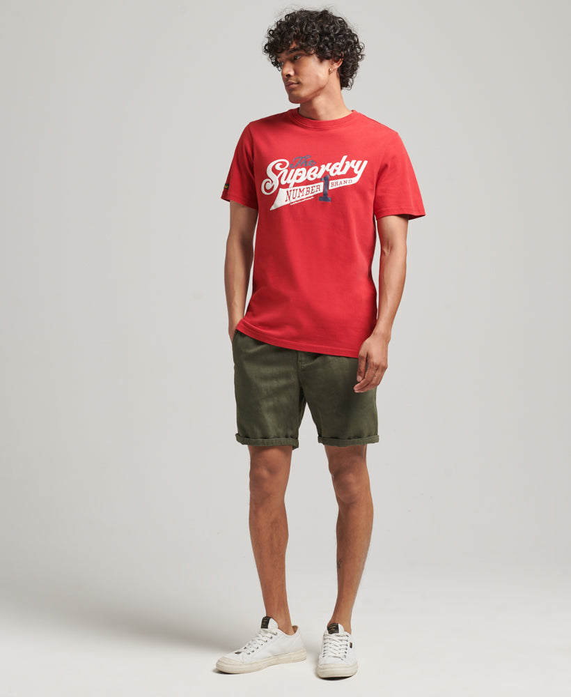 Vintage Scripted College T-Shirt - Chilli Pepper Red - Superdry Singapore