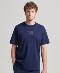 Organic Cotton Stacked Logo T-Shirt - Rich Navy - Superdry Singapore