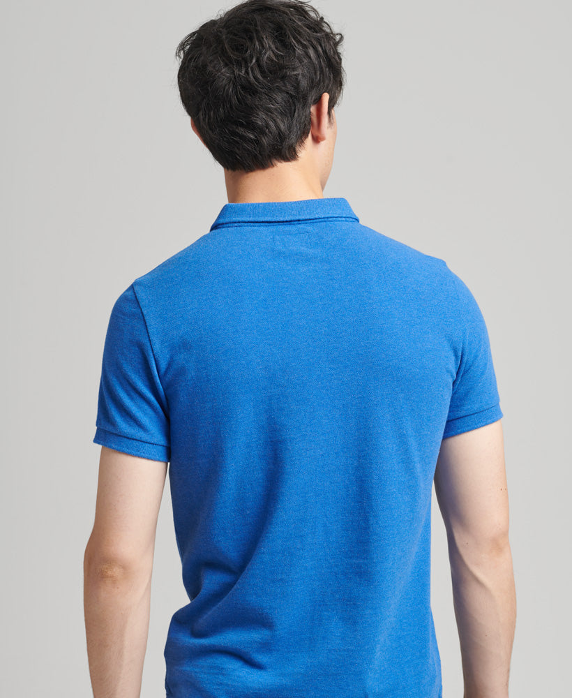 Blue - - Polo – Superdry Marl Classic Varsity Men Shirt Singapore Pique Tops - Superdry