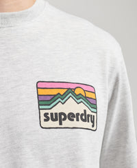 90s Terrain Graphic T-Shirt - Glacier Grey Marl - Superdry Singapore