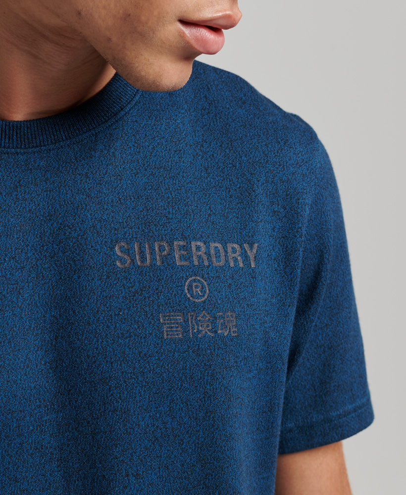 Vintage Corporate Logo Marl T-Shirt - Charred Teal Grit - Superdry Singapore
