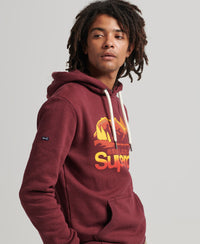 Vintage Core Logo Great Outdoors Hoodie - Deepest Burgundy Grit - Superdry Singapore