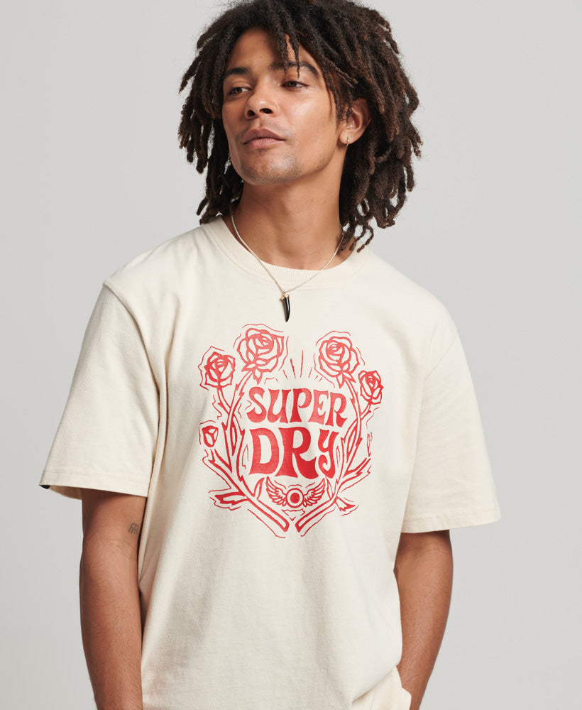 Psych Rock T-Shirt - Oatmeal - Superdry Singapore