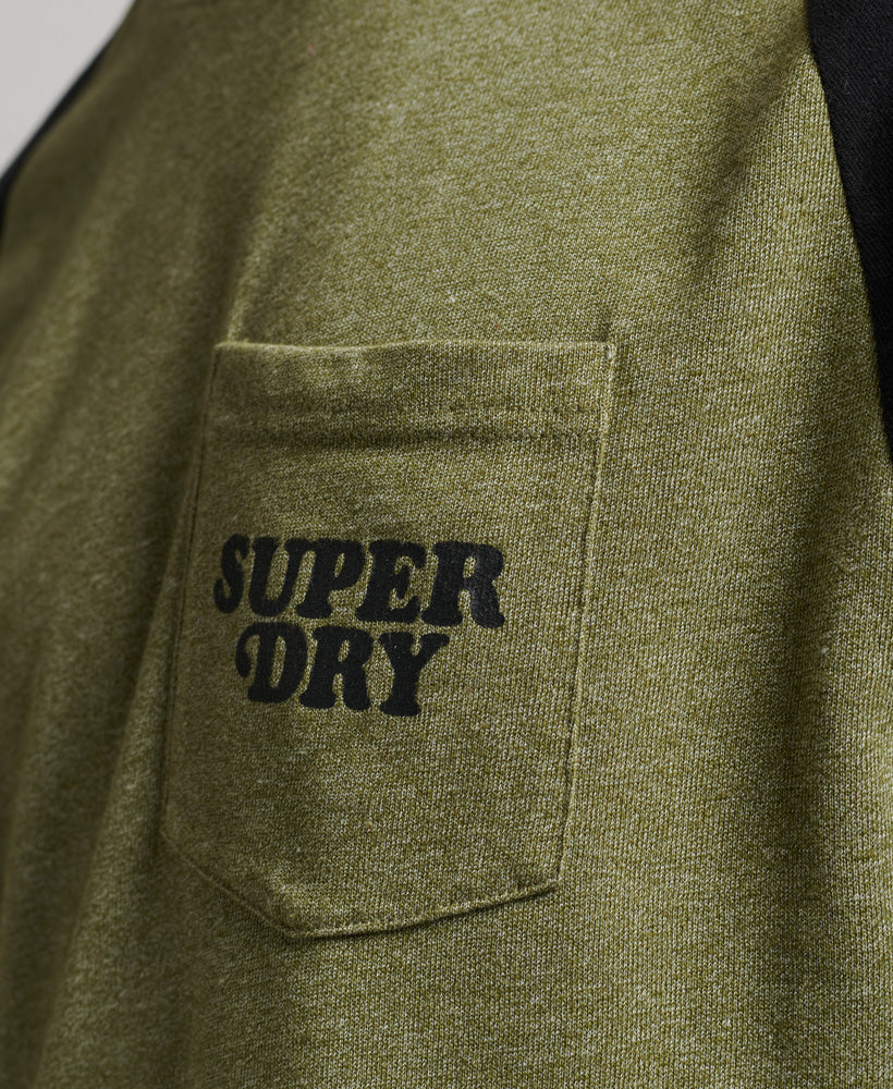 Cooper Classic Raglan T-Shirt - Hushed Olive Grit - Superdry Singapore