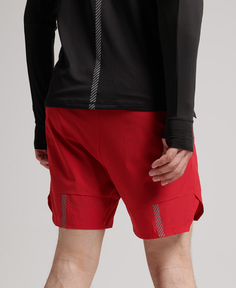 Run Premium Layered Shorts - Red - Superdry Singapore