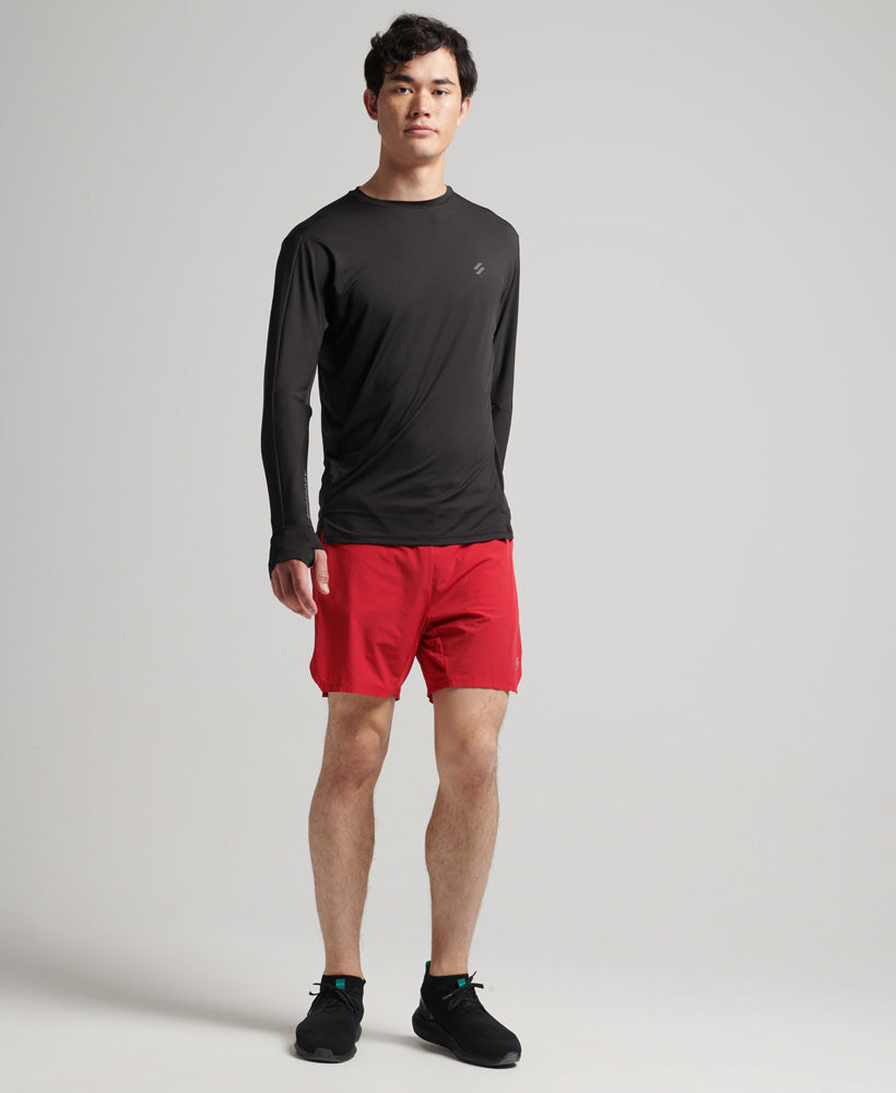 Run Premium Layered Shorts - Red - Superdry Singapore