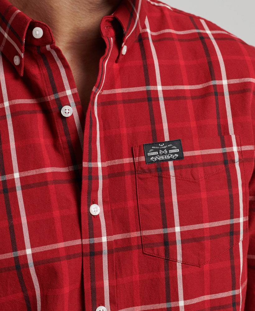 Cotton Check Merchant Shirt - Dartmouth Check Red - Superdry Singapore