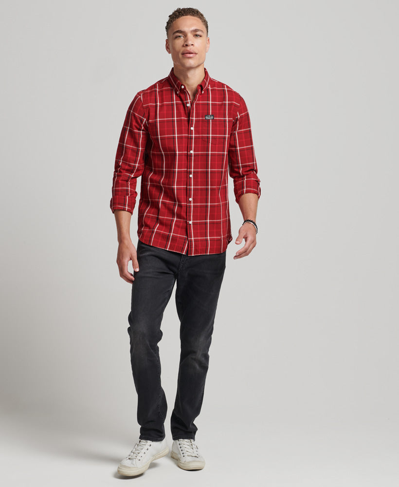 Cotton Check Merchant Shirt - Dartmouth Check Red - Superdry Singapore