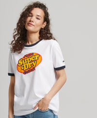 Cooper Nostalgia T-Shirt - Optic/Eclipse Navy - Superdry Singapore