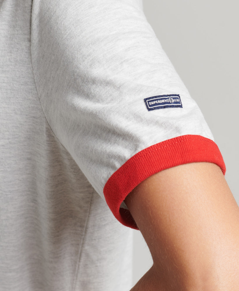 Cooper Nostalgia T-Shirt - Grey Marl/Flare Red - Superdry Singapore
