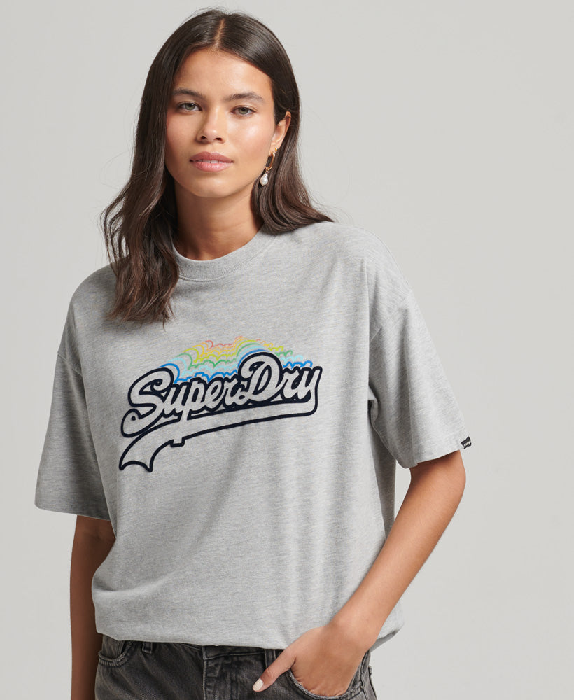 - Grey Rainbow Vintage Women - - Singapore Tops Superdry – T-Shirt Logo Superdry