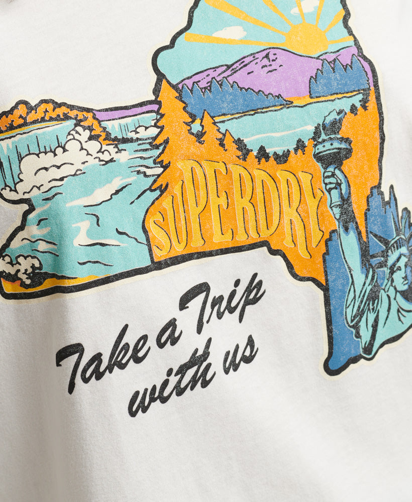 Travel T-Shirt - Off White - Superdry Singapore