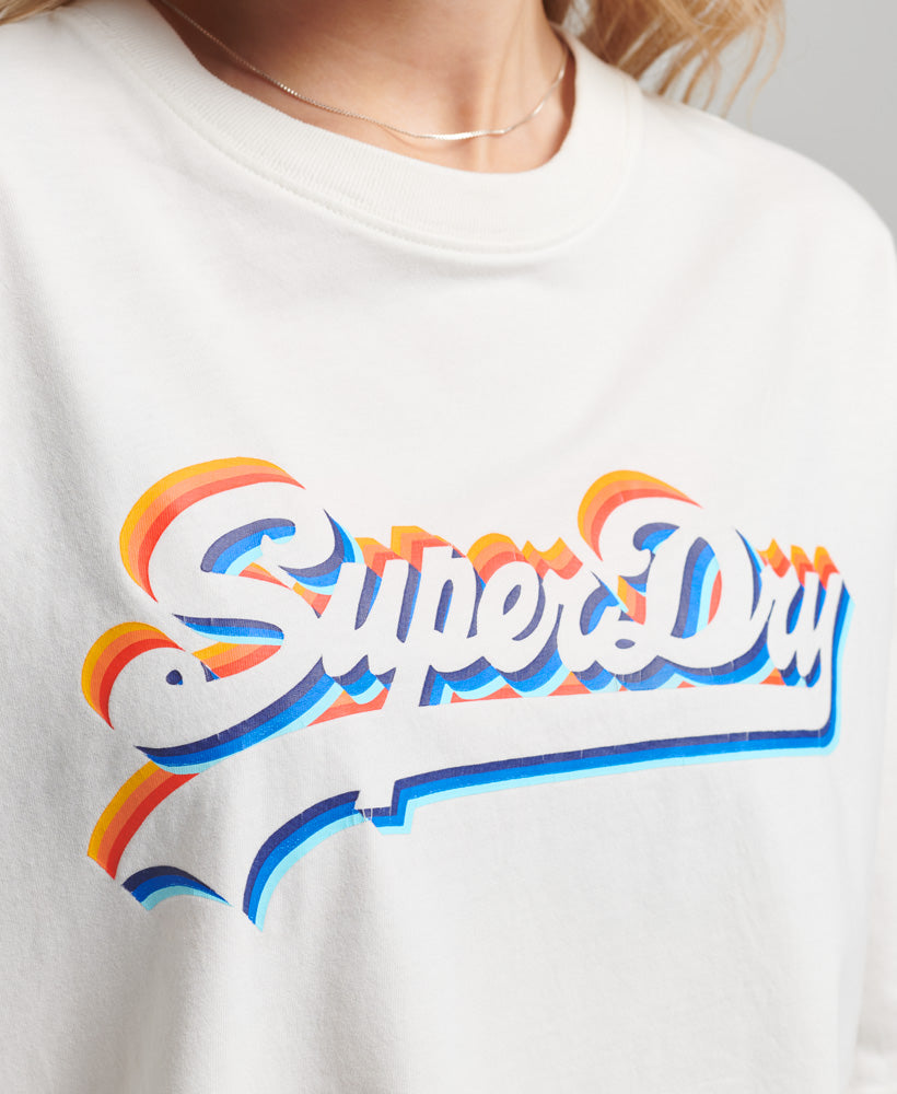 Vintage Logo Rainbow T-Shirt - Off White - Superdry Singapore