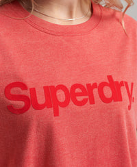 Core Logo 80s T-Shirt - Papaya Red Marl - Superdry Singapore