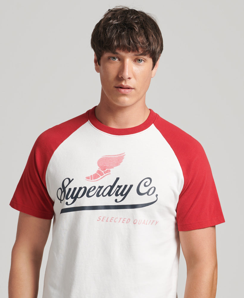 Achilles Graphic Raglan T-Shirt - Ecru - Superdry Singapore