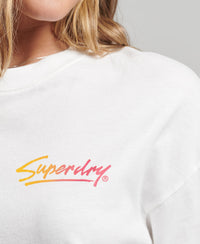 Downtown Scripted T-Shirt - Ecru - Superdry Singapore
