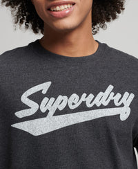 Athletic City Script T-Shirt - Charcoal Marl - Superdry Singapore