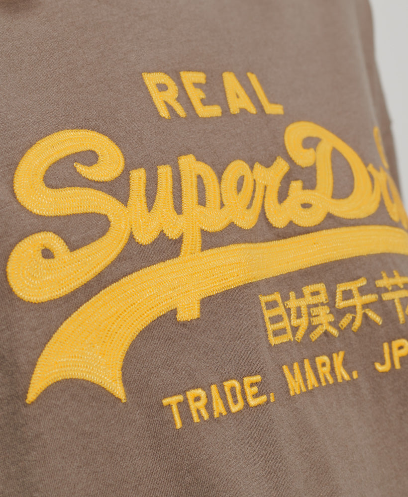 Vintage Logo Box Fit T-Shirt - Dark Khaki - Superdry Singapore