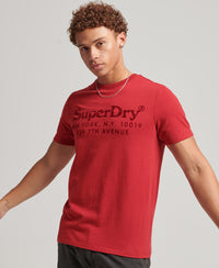 Venue Tonal Logo T-Shirt - Rich Red Marl - Superdry Singapore