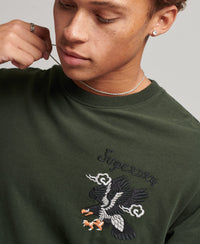 Suika Graphic T-Shirt - Dark Grey Green - Superdry Singapore