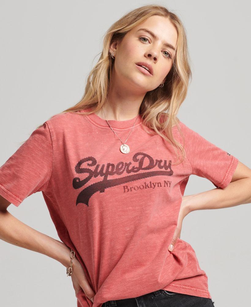 Embellished Graphic Logo T-Shirt - Expedition Red - Superdry Singapore
