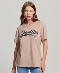 Embellished Graphic Logo T-Shirt - Rose Dust - Superdry Singapore