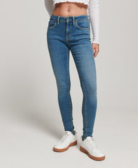 Organic Cotton Vintage Mid Rise Skinny Jeans - Salem Mid Blue - Superdry Singapore