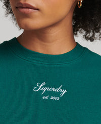 Heritage Embroidered Rib Crop Fit T-Shirt - Mid Pine - Superdry Singapore