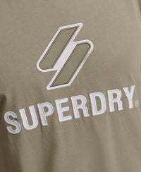 S Logo Stacked Applique T-Shirt - Light Khaki - Superdry Singapore